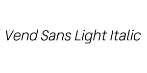Vend Sans Light Italic Font