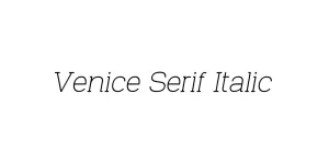 Venice Serif Italic Font