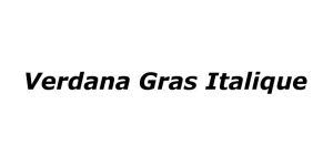 Verdana Gras Italique Font