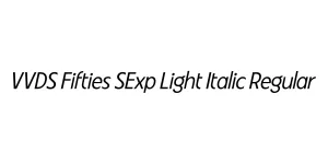 VVDS Fifties SExp Light Italic Regular Font