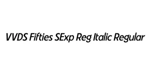 VVDS Fifties SExp Reg Italic Regular Font