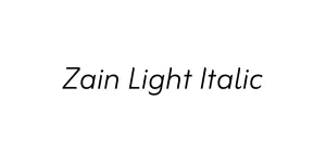 Zain Light Italic Font