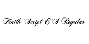 Zenith Script ES Regular Font