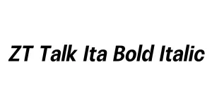 ZT Talk Ita Bold Italic Font