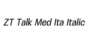 ZT Talk Med Ita Italic Font