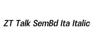 ZT Talk SemBd Ita Italic Font